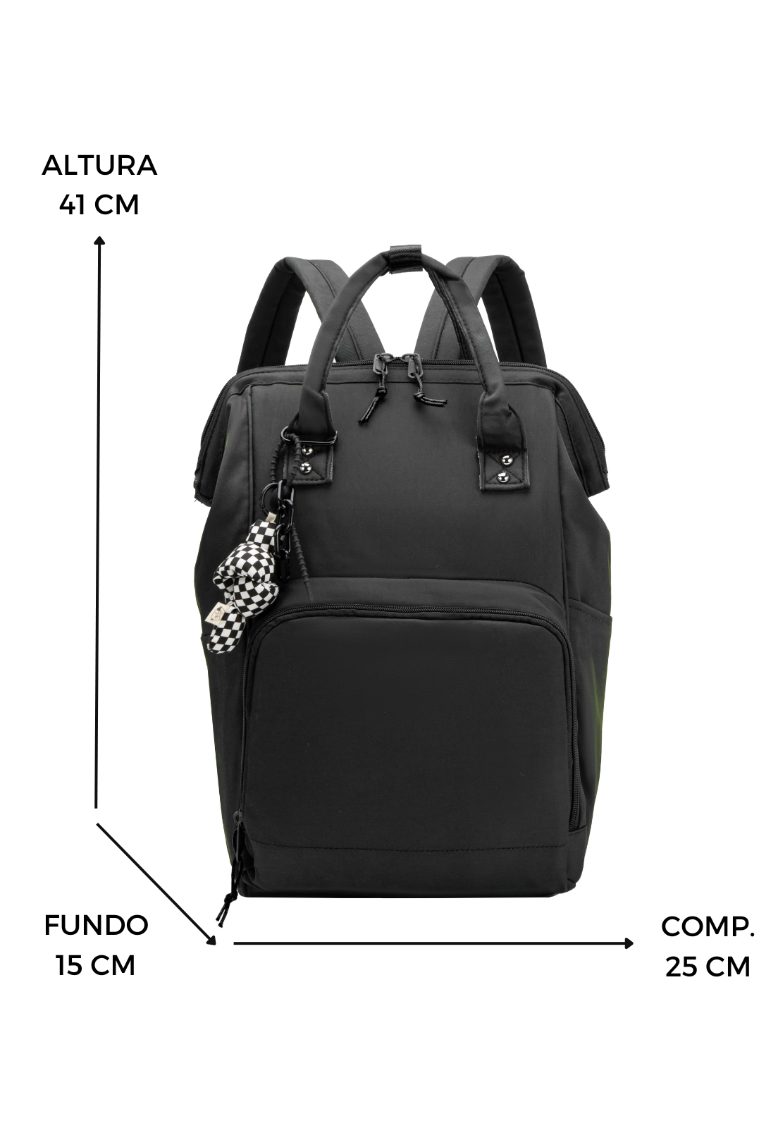 Lennas Mochila Bolsa Maternidade Multifuncional Preta B086 Preto 3