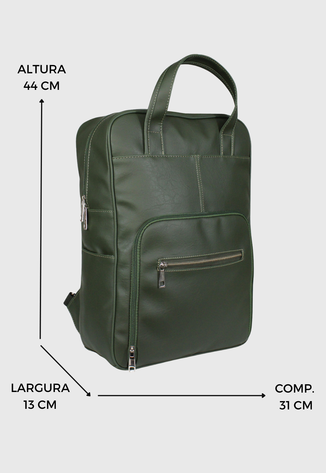 Lennas Mochila Executiva Tamanho Grande Masculina Feminina Verde LE14 Verde 2