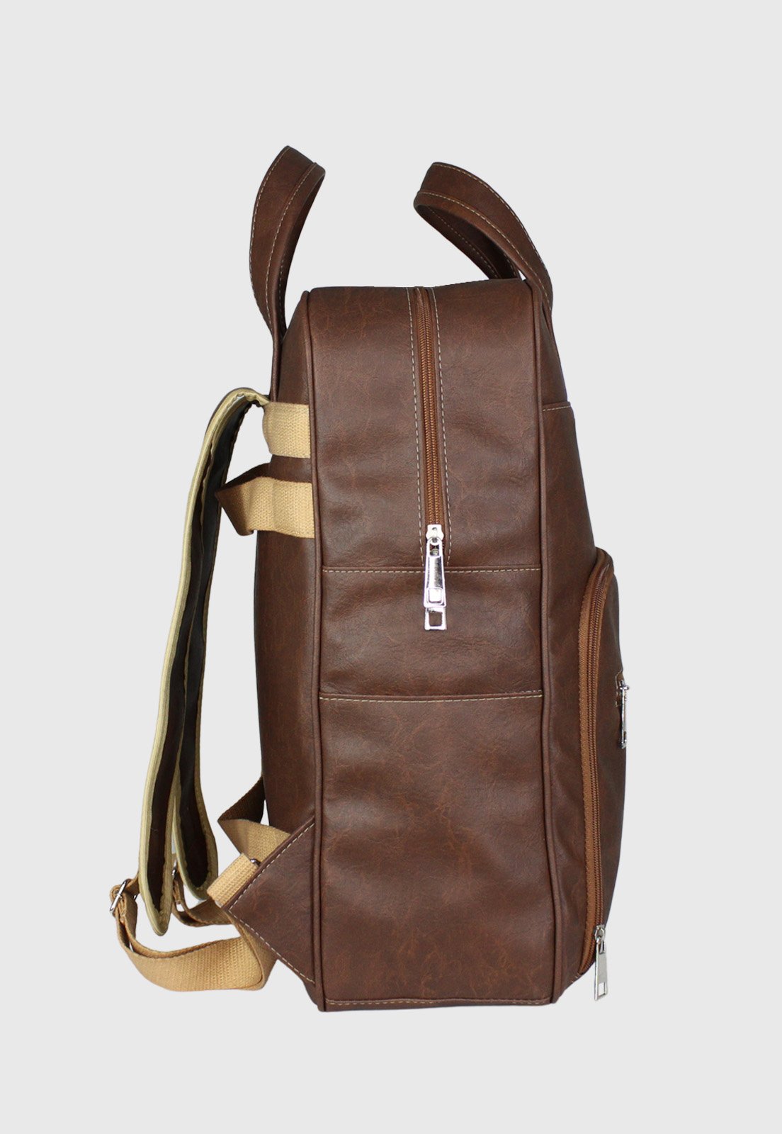 Lennas Bolsa Mochila Executiva Tamanho Grande Comporta Notebook Caramelo LE14 Marrom 3