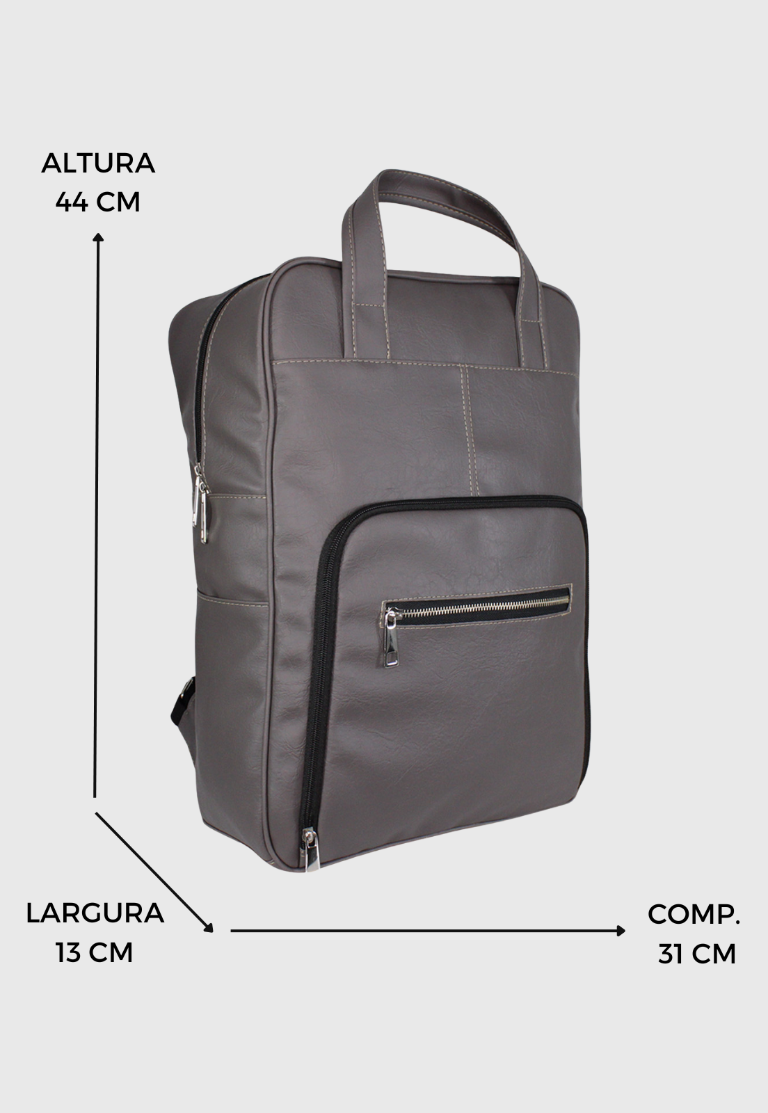 Lennas Bolsa Mochila Executiva Tamanho Grande Comporta Notebook Cinza LE14 Cinza 2