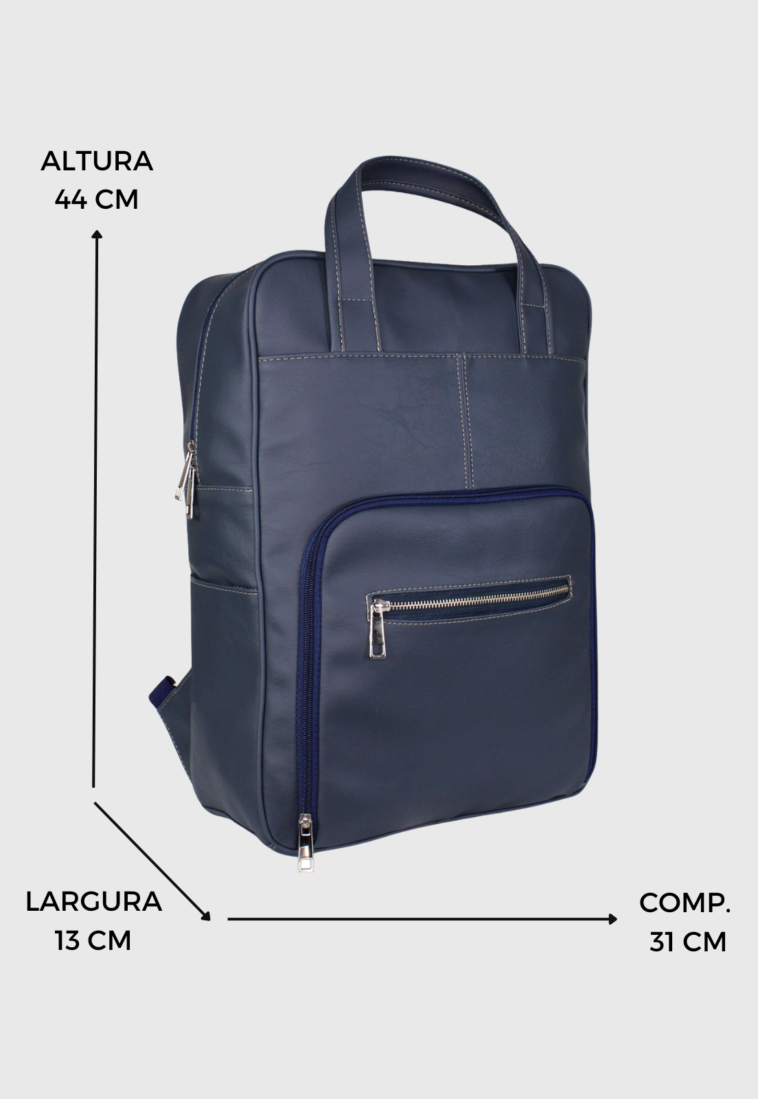 Lennas Bolsa Mochila Executiva Tamanho Grande Comporta Notebook Azul LE14 Azul 2