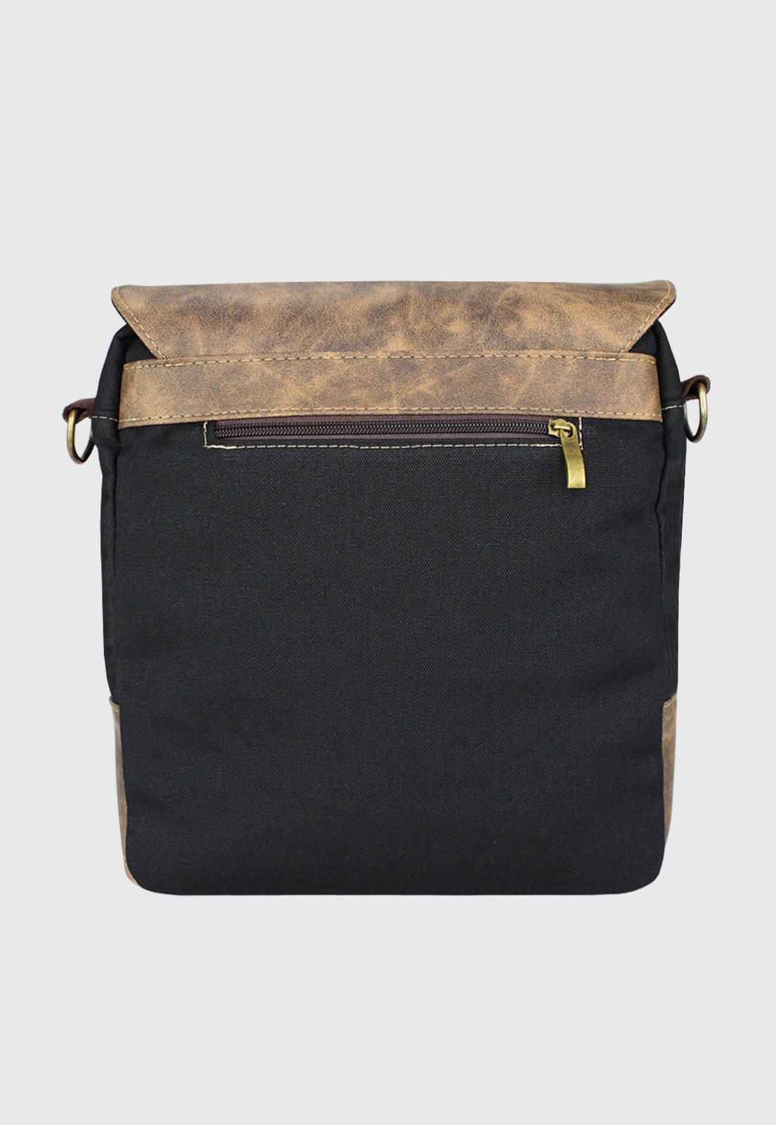 Lennas Bolsa Transversal de Lona Com Estilo Retro Vintage Preta LE15 Preto 3
