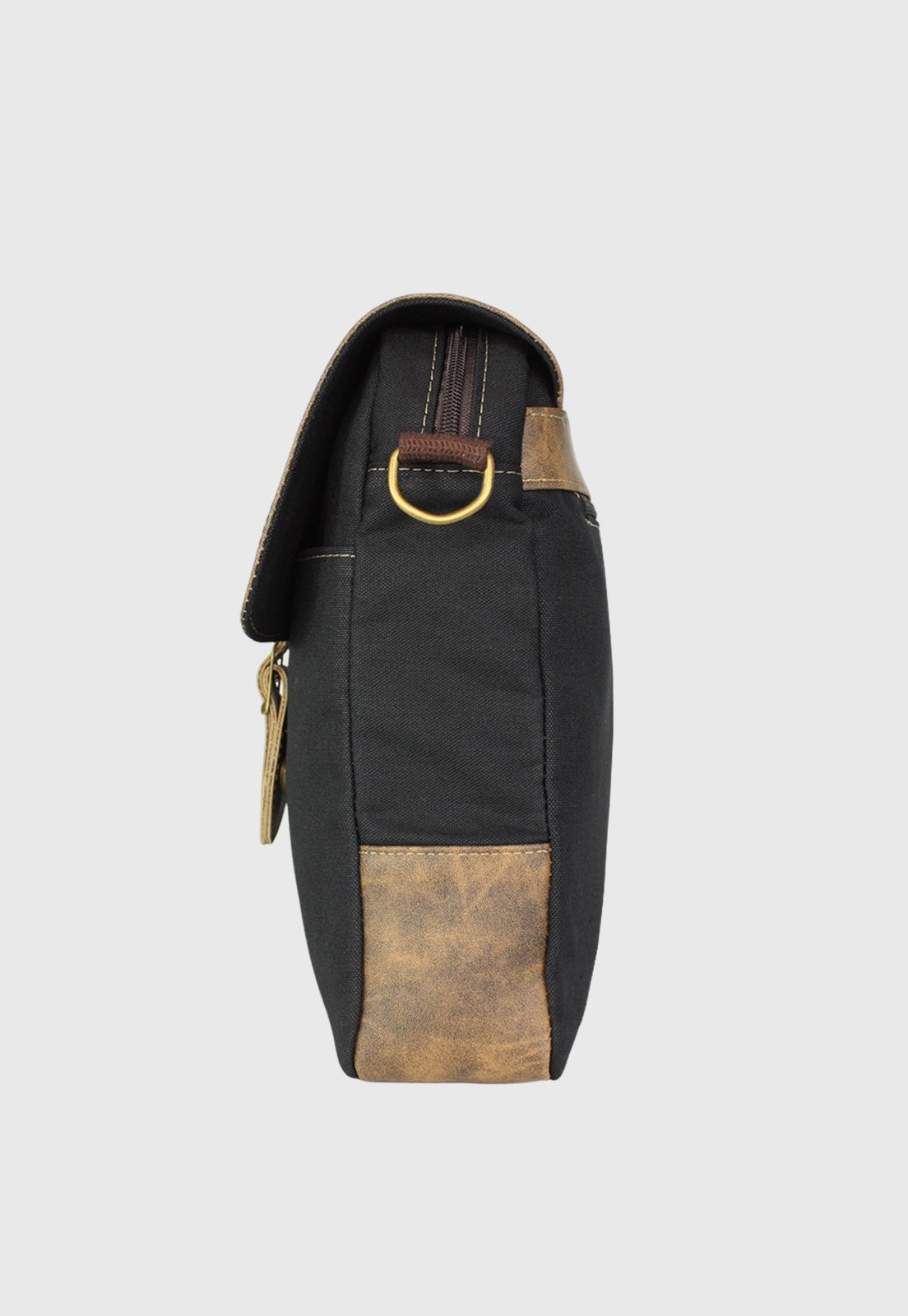 Lennas Bolsa Transversal de Lona Com Estilo Retro Vintage Preta LE15 Preto 4