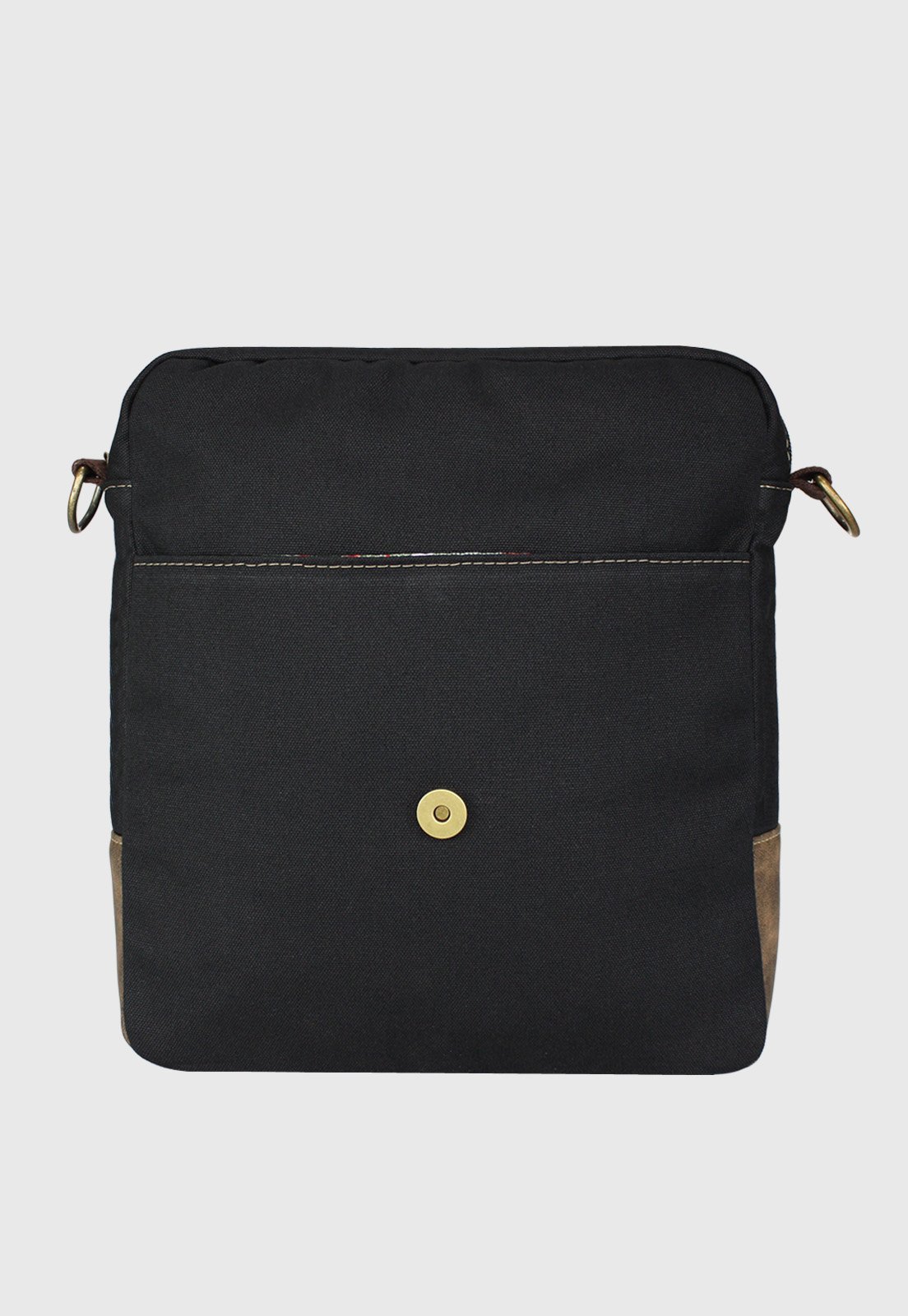 Lennas Bolsa Transversal de Lona Com Estilo Retro Vintage Preta LE15 Preto 5