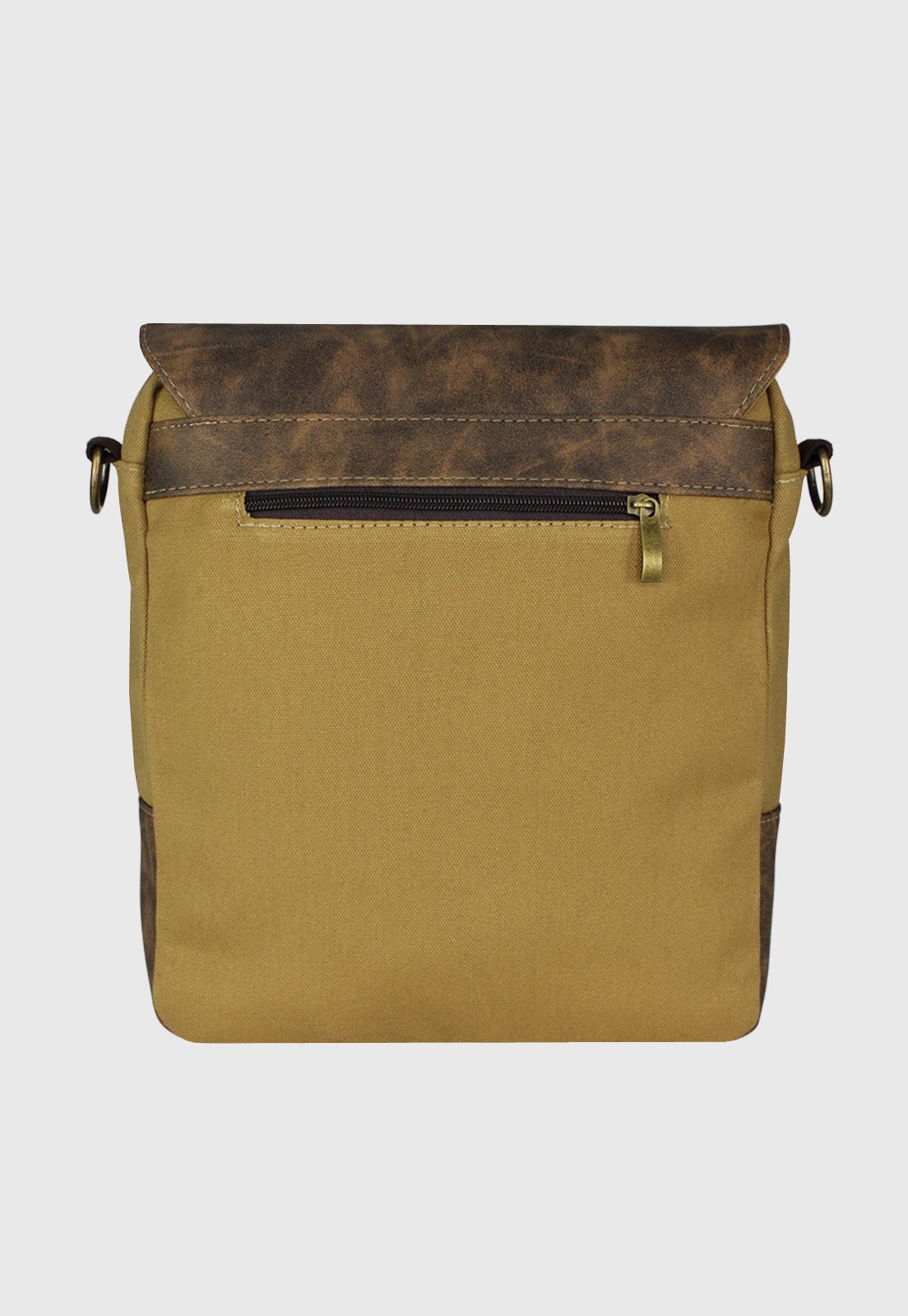 Lennas Bolsa Transversal de Lona Com Estilo Retro Vintage Caqui LE15 Marrom 3