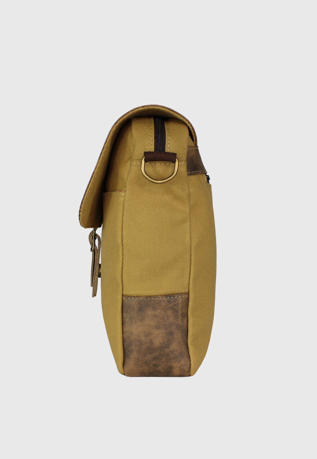 Lennas Bolsa Transversal de Lona Com Estilo Retro Vintage Caqui LE15 Marrom 4