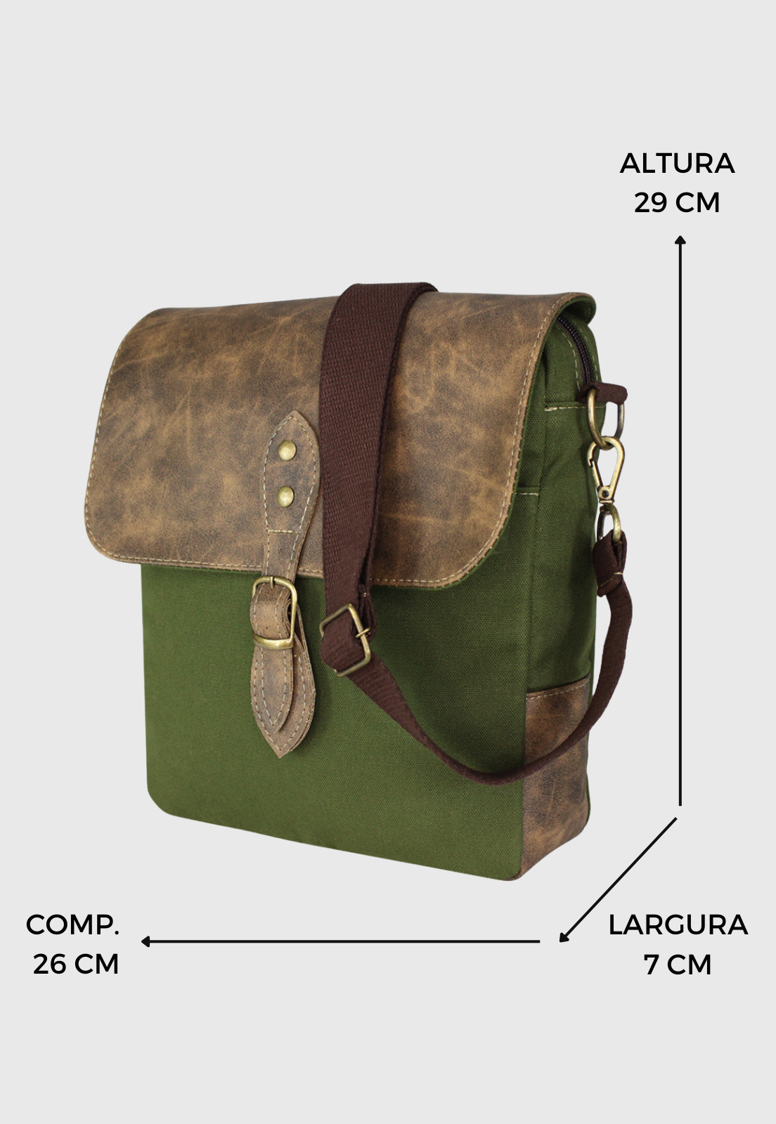 Lennas Bolsa Transversal de Lona Com Estilo Retro Vintage Verde LE15 Verde 2