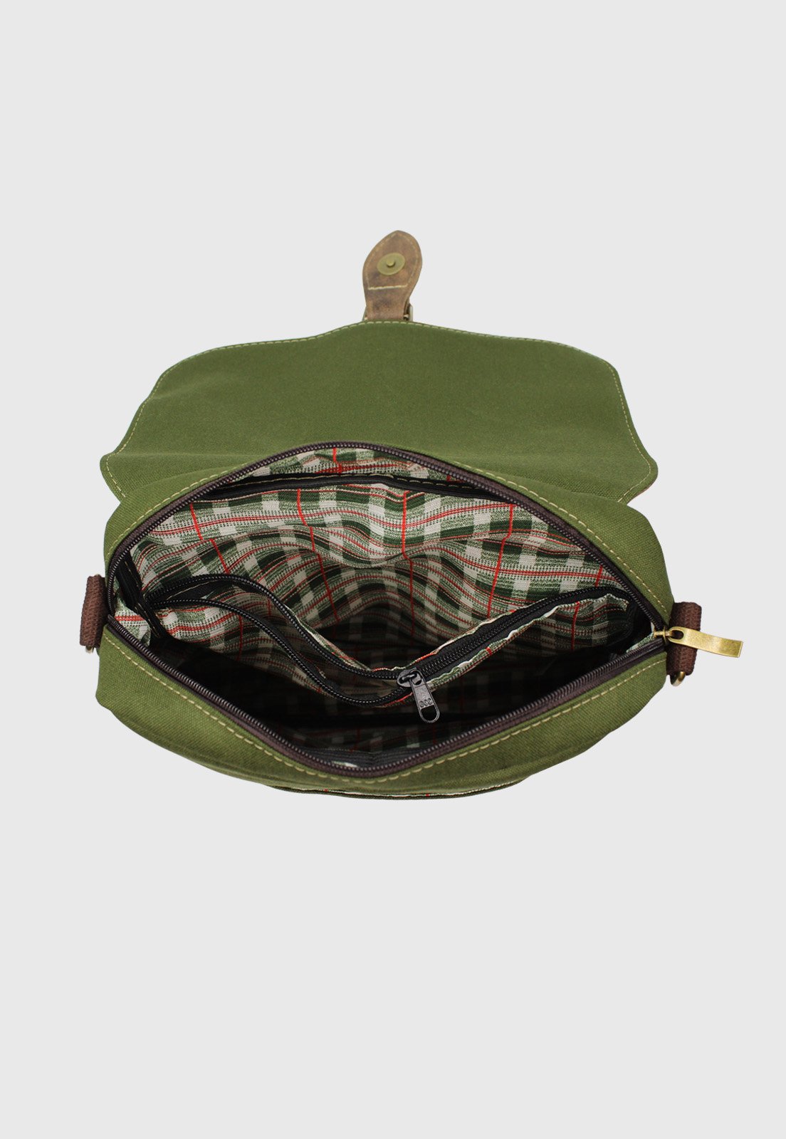 Lennas Bolsa Transversal de Lona Com Estilo Retro Vintage Verde LE15 Verde 6