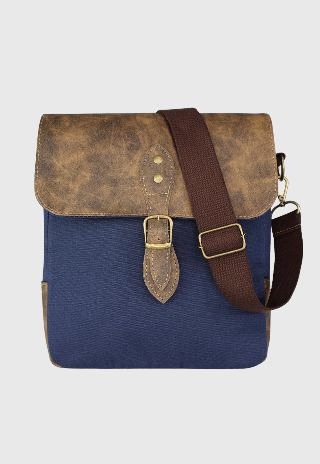Lennas Bolsa Transversal de Lona Com Estilo Retro Vintage Azul LE15
