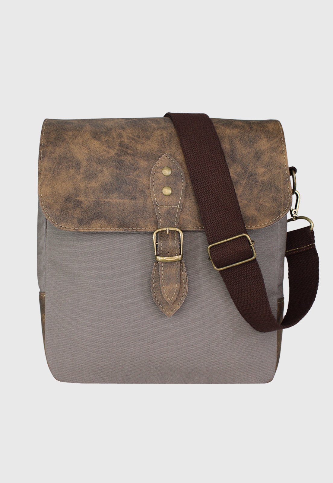 Lennas Bolsa Transversal de Lona Com Estilo Retro Vintage Cinza LE15