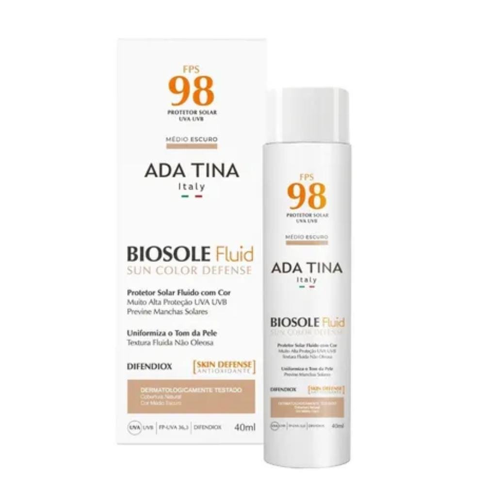 Protetor Solar Ada Tina Fluido Com Cor Médio Escuro  Fps 98 40ml 3