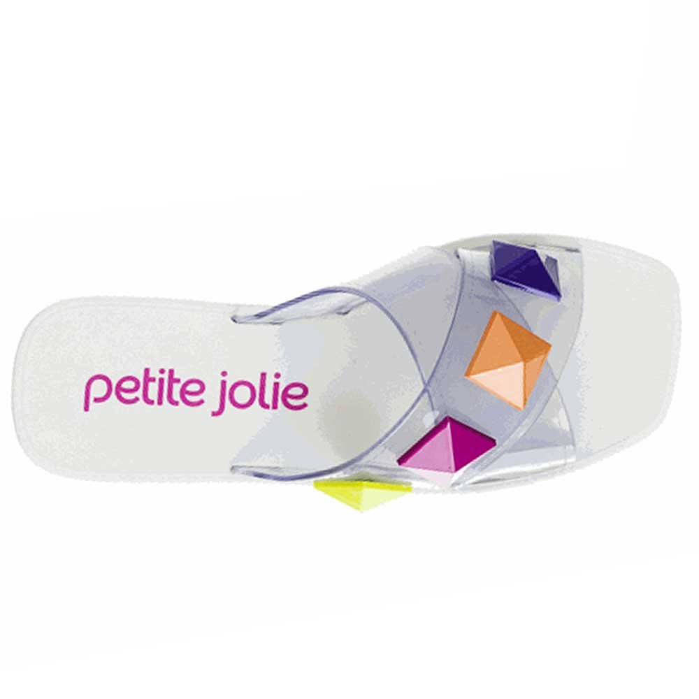 Chinelo Feminino Slide Tiras Cruzadas Tachas Translúcido Snow Petite Jolie PJ6759 Multicores 2