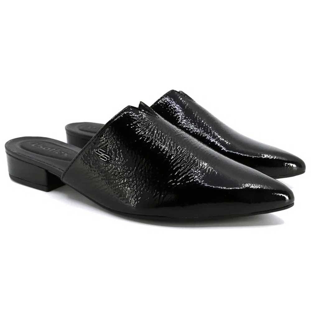 Mule Feminino Bico Fino Verniz Preto Usaflex AB6618 Preto 4