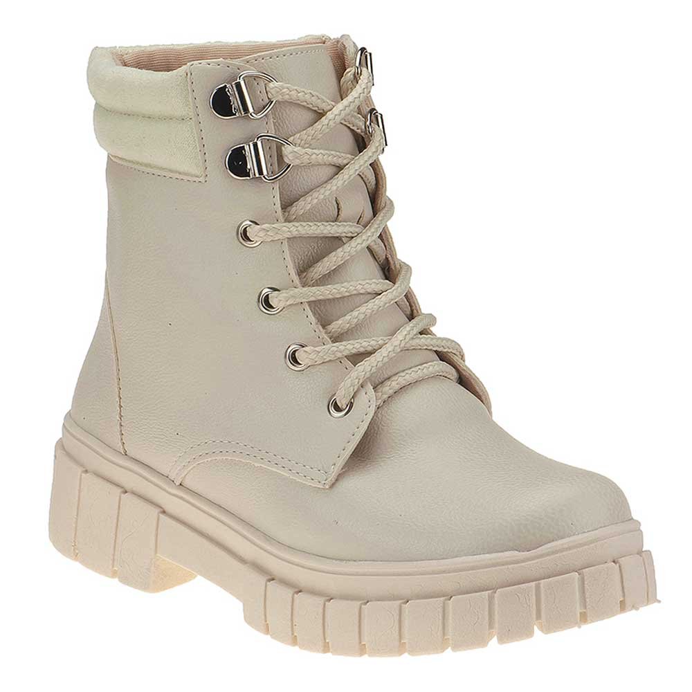 Bota Coturno Infanto-juvenil Feminino Tratorado Off White Unipasso 123-02-187 Branco 1