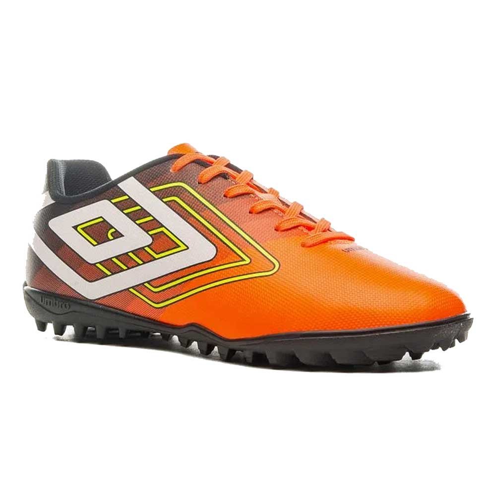 Chuteira Masculina Society Reflect Laranja Flúor Preto Branco Umbro U01FB00104-612 Preto 2