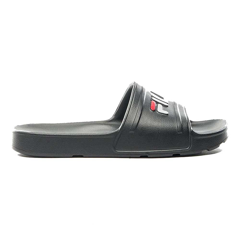 Chinelo Feminino Sleek Slide Preto Branco Vermelho Fila F02SD00011-397 Preto 1