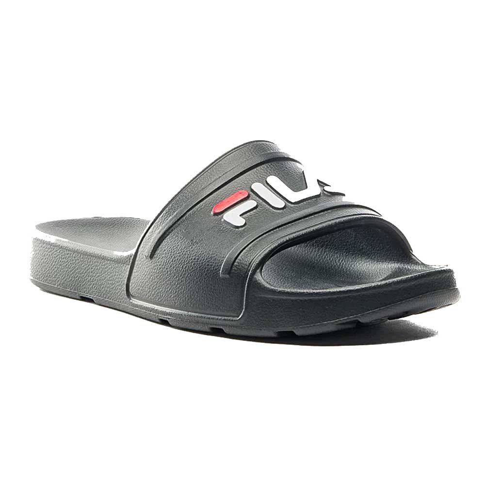 Chinelo Feminino Sleek Slide Preto Branco Vermelho Fila F02SD00011-397 Preto 3