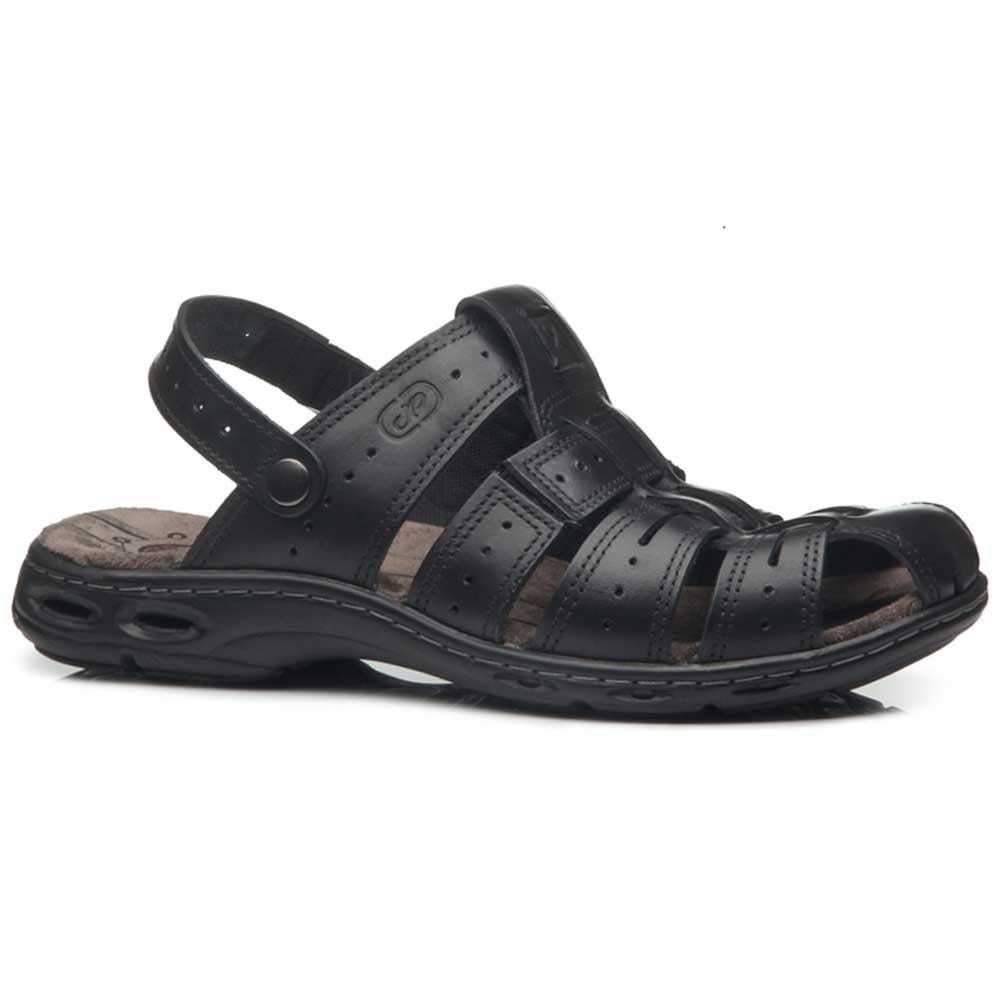 Sandália Masculina Papete Couro Preto Pegada 130687-04
