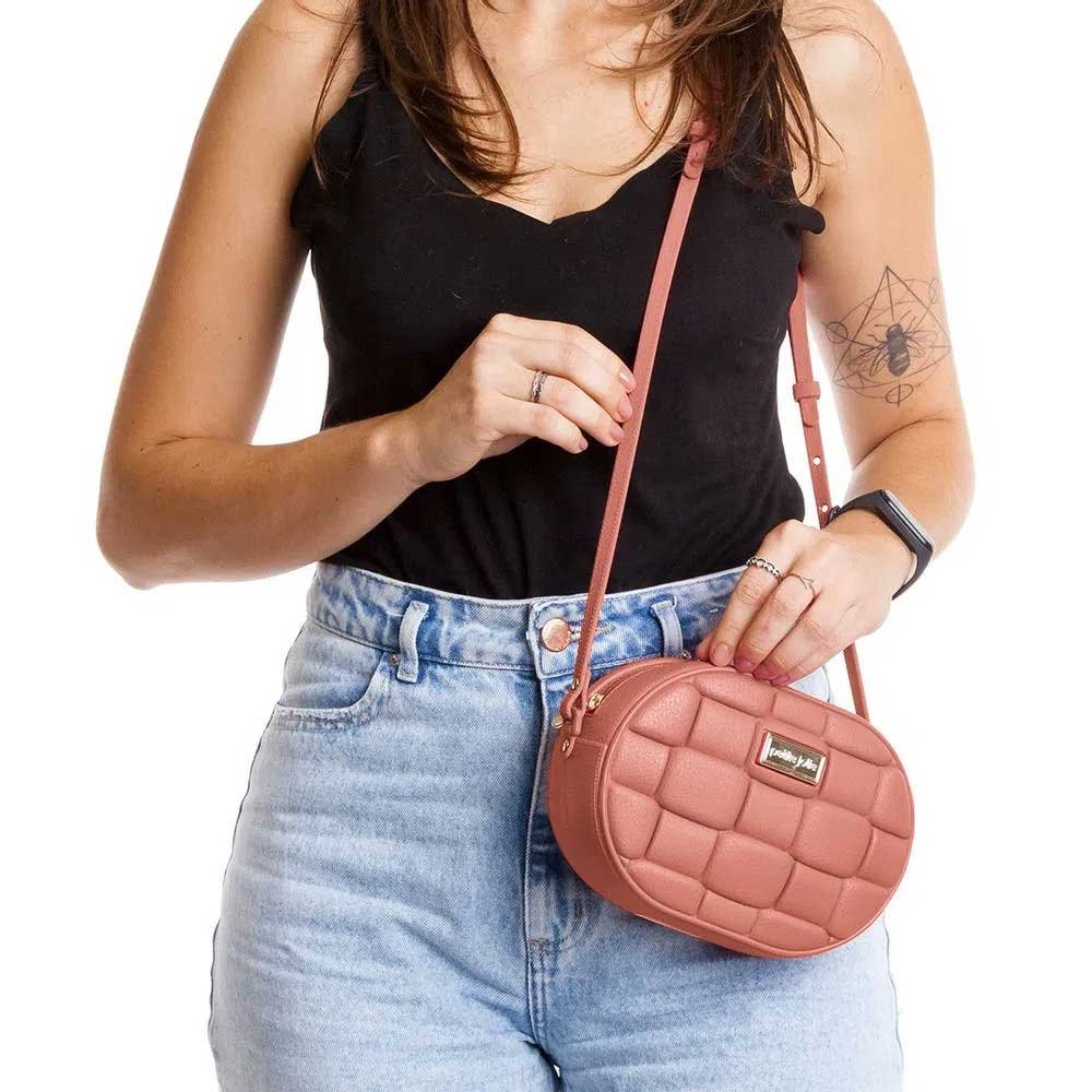 Bolsa Feminina Pequena Jill J- Lastic Rosa Antigo Petite Jolie PJ10411 Rosa 2