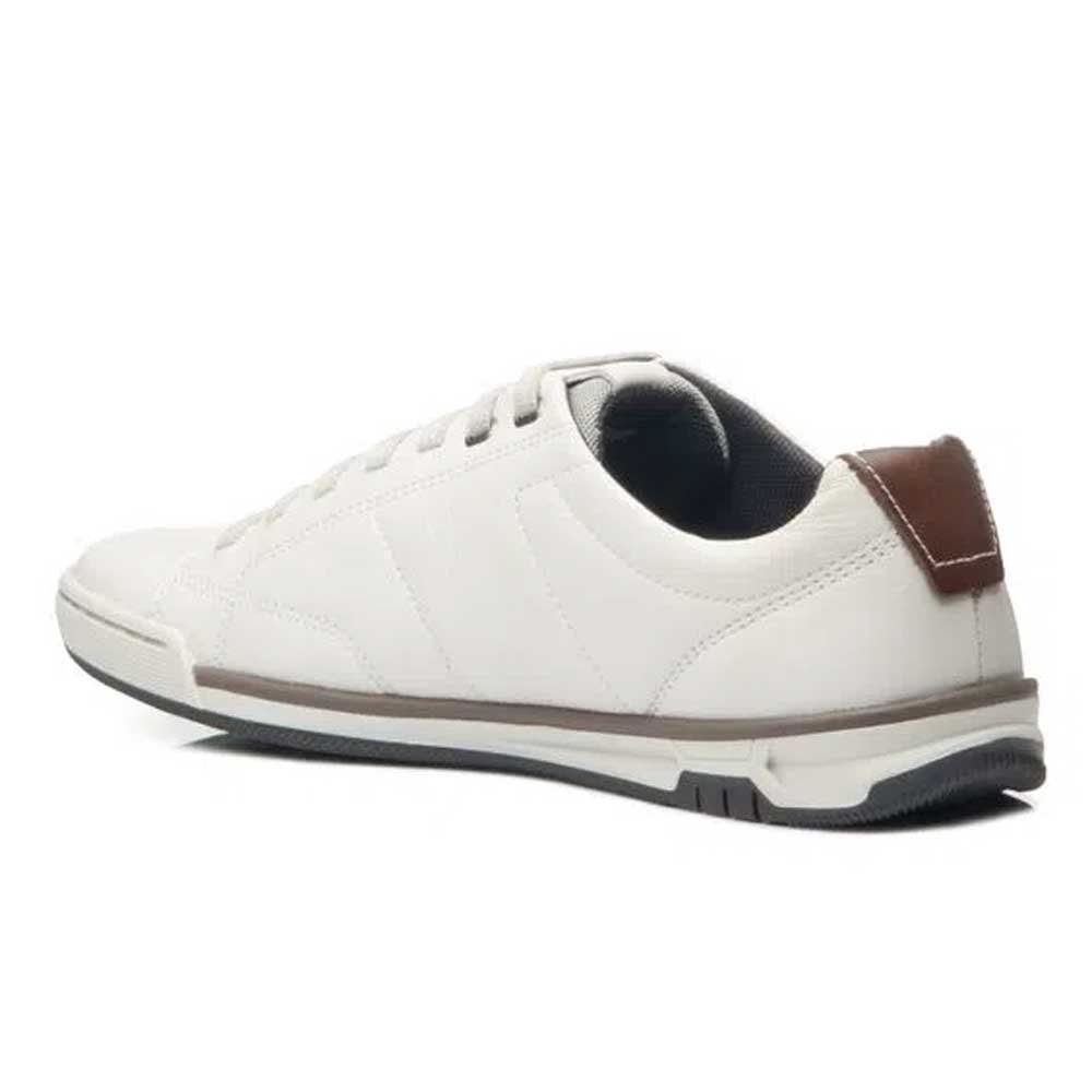 Sapatênis Masculino Couro Off White Milk Conhaque Pegada 119504-02 Branco 3