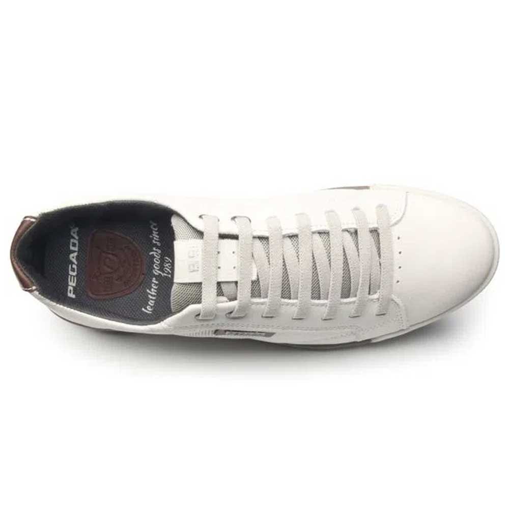 Sapatênis Masculino Couro Off White Milk Conhaque Pegada 119504-02 Branco 5
