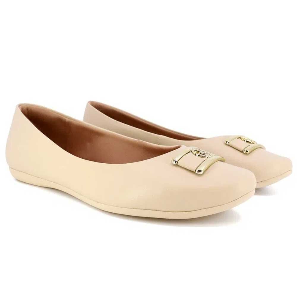 Sapatilha Feminina Bico Redondo Vanilla Usaflex T75590 Bege 2