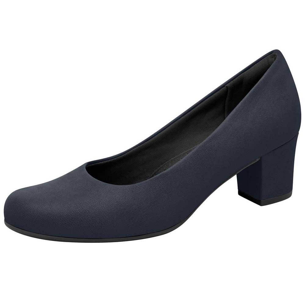 Sapato Social Salto Médio Napa Navy Piccadilly 110072 Azul 2