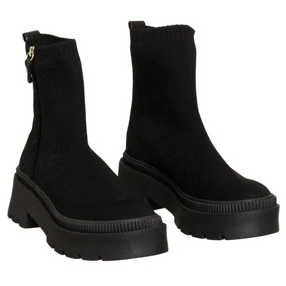 Bota Feminina Off Boot Knit Preto Petite Jolie PJ6792 Preto 3