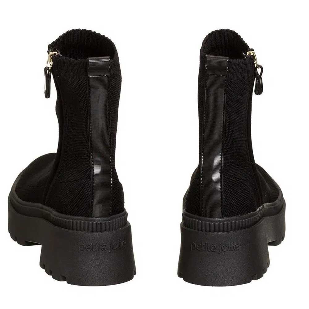 Bota Feminina Off Boot Knit Preto Petite Jolie PJ6792 Preto 4