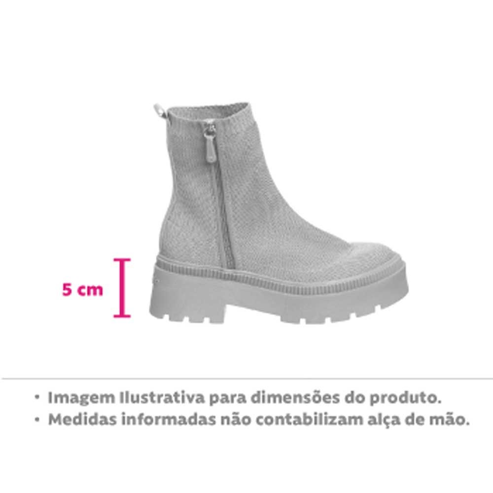 Bota Feminina Off Boot Knit Preto Petite Jolie PJ6792 Preto 5