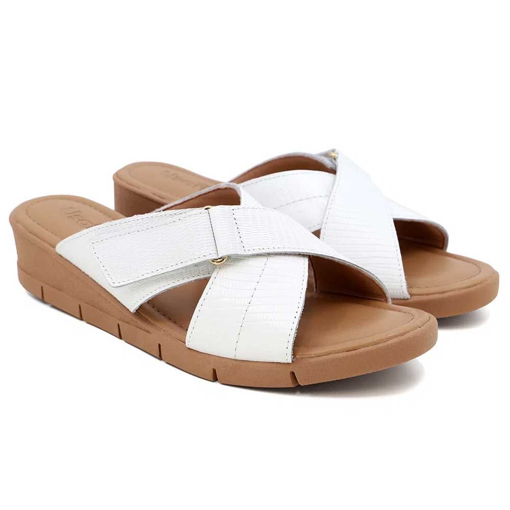 Tamanco Feminino Anabela Branco Usaflex AA1014 Branco 2