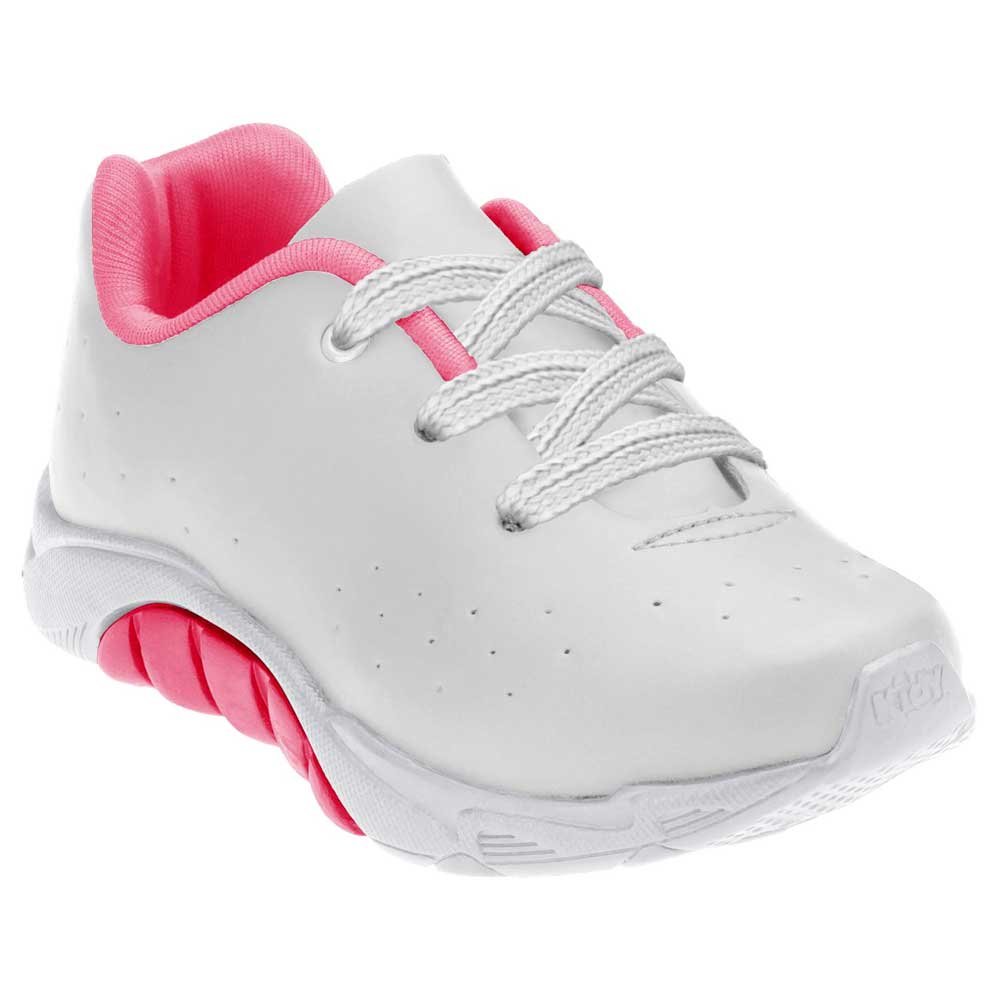 Tênis Infantil Feminino Mais Branco Pink Neon Kidy 168-1230-4118 Branco 1