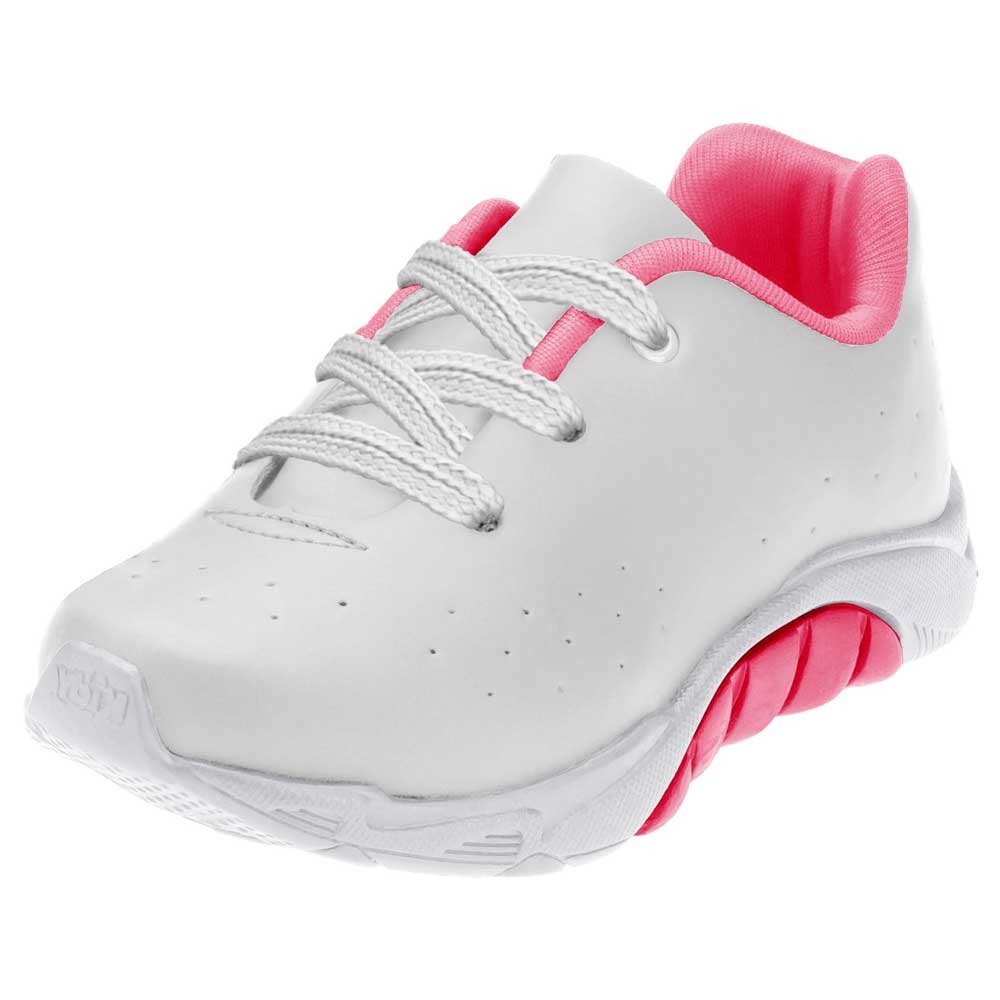 Tênis Infantil Feminino Mais Branco Pink Neon Kidy 168-1230-4118 Branco 2