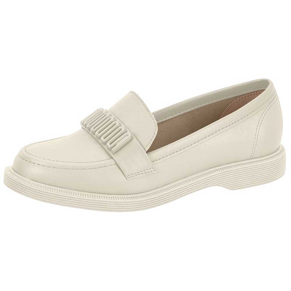 Mocassim Loafer Tratorado Napa Branco Off Moleca 5666.106 Bege 2