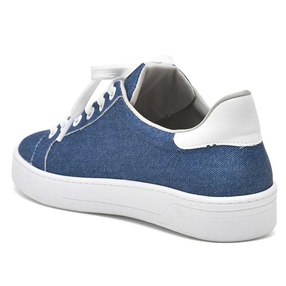 Tênis Casual Feminino Denim Napa Marinho Branco Via Marte 23-6210-01 Azul 4