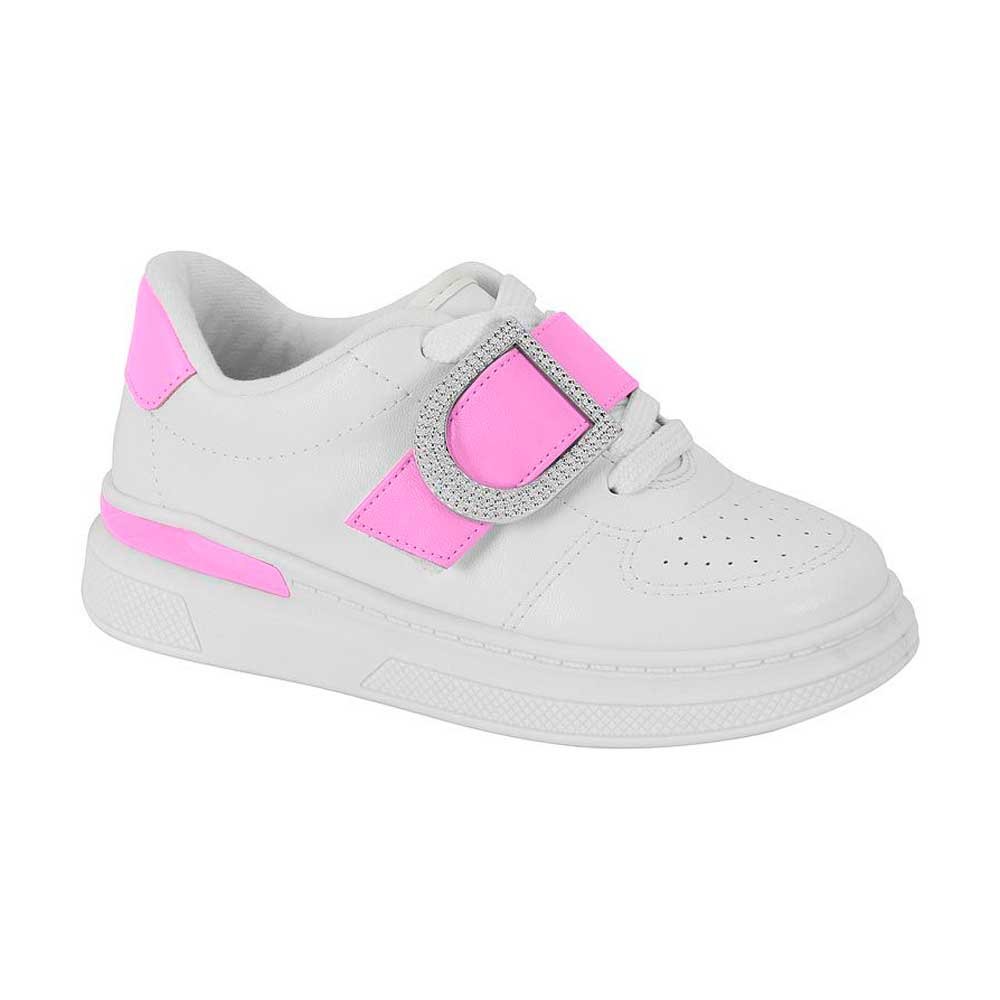 Tênis Infantil Feminino Branco Rosa Mauve Molekinha 2553.113 Branco 1