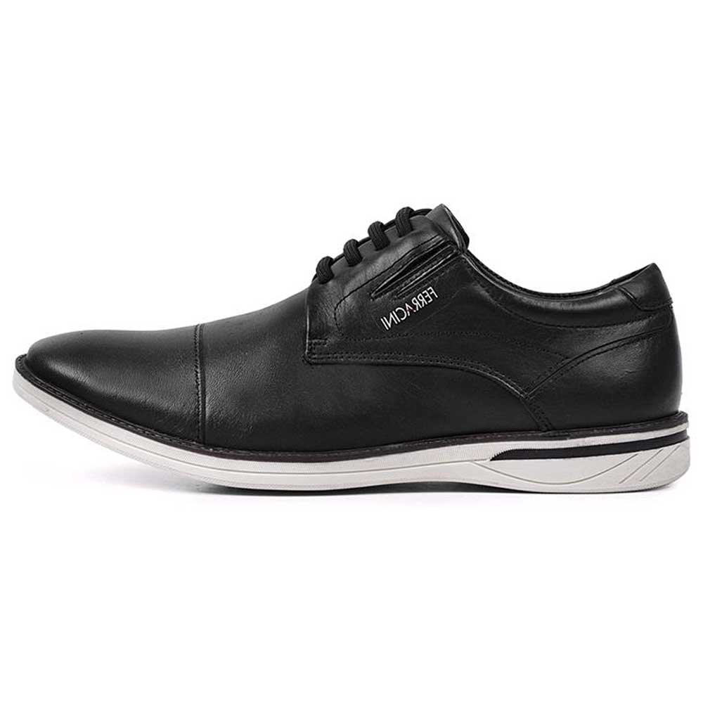 Sapato Masculino Casual Monterrey Couro Preto Creme Ferracini 3622-641G Preto 2