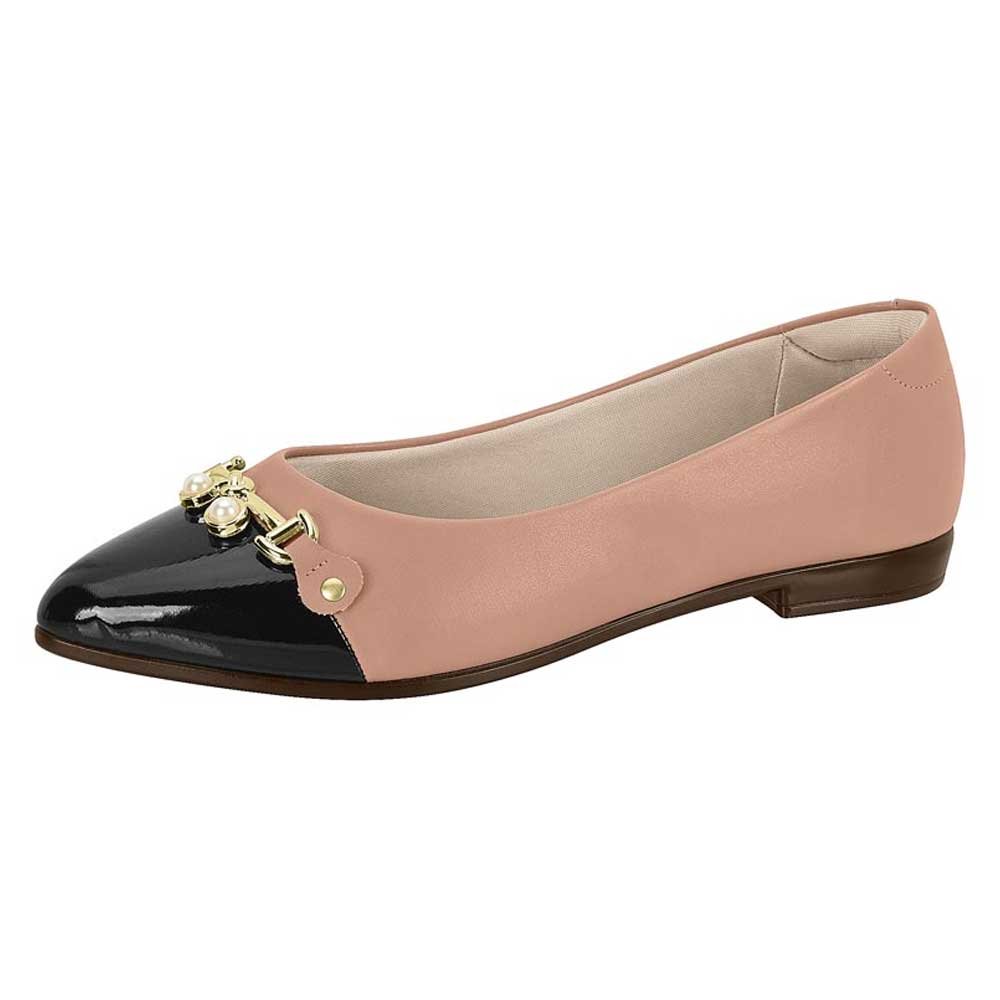 Sapatilha Feminina Bico Fino Nude Preto Beira Rio 4136.397 Bege 2
