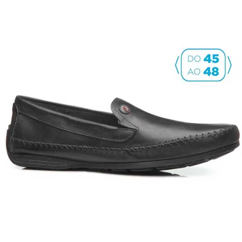 Mocassim Masculino Plus Size Couro Preto Pegada 540771-04 Preto 2