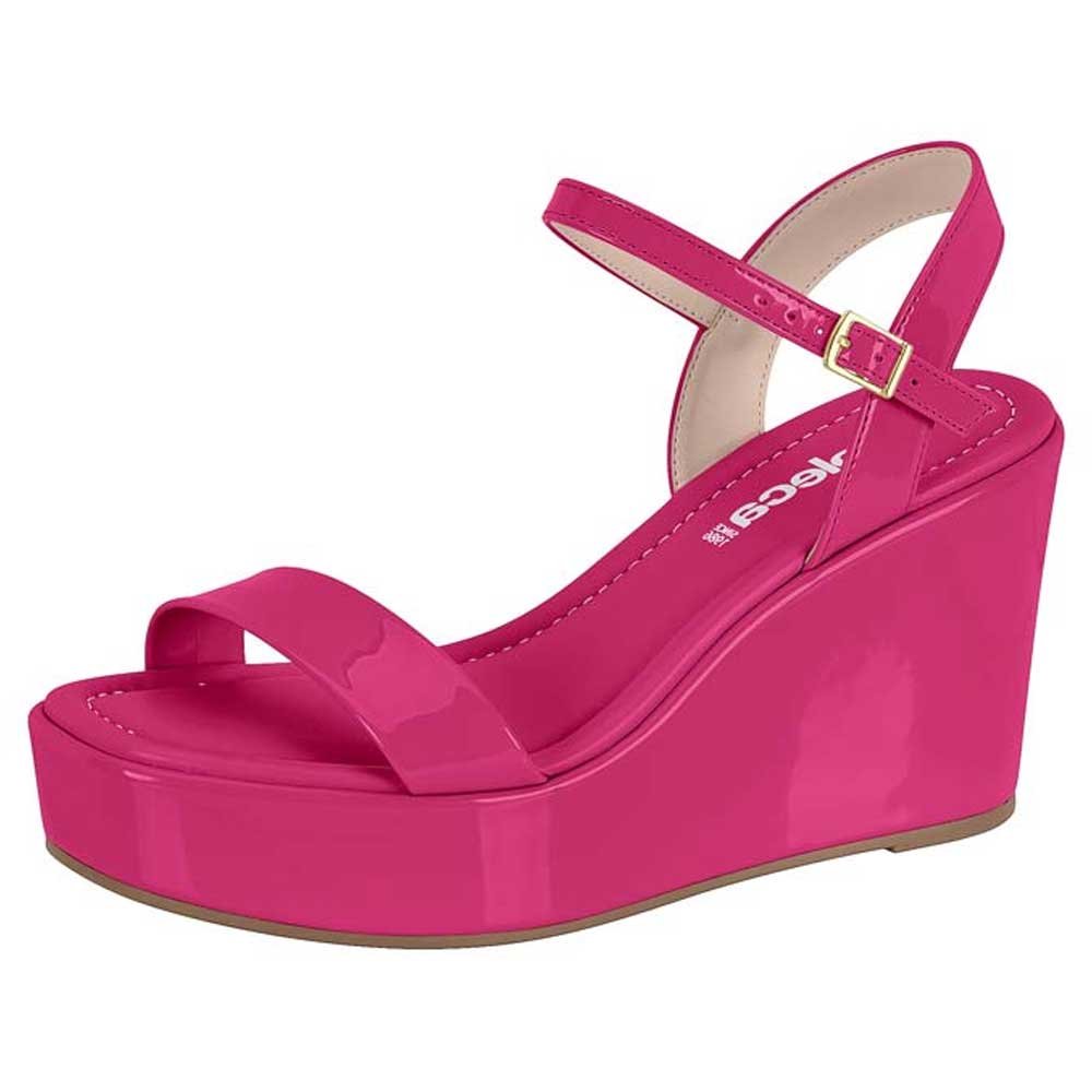 Sandália Feminina Anabela Verniz Pink Moleca 5492.102 Rosa 2
