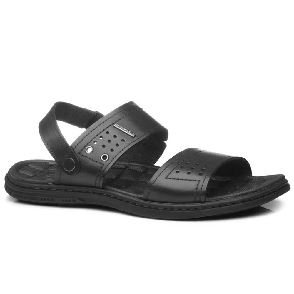 Sandália Masculina Papete Couro Anilina Preto Pegada 131225-03 Preto 1