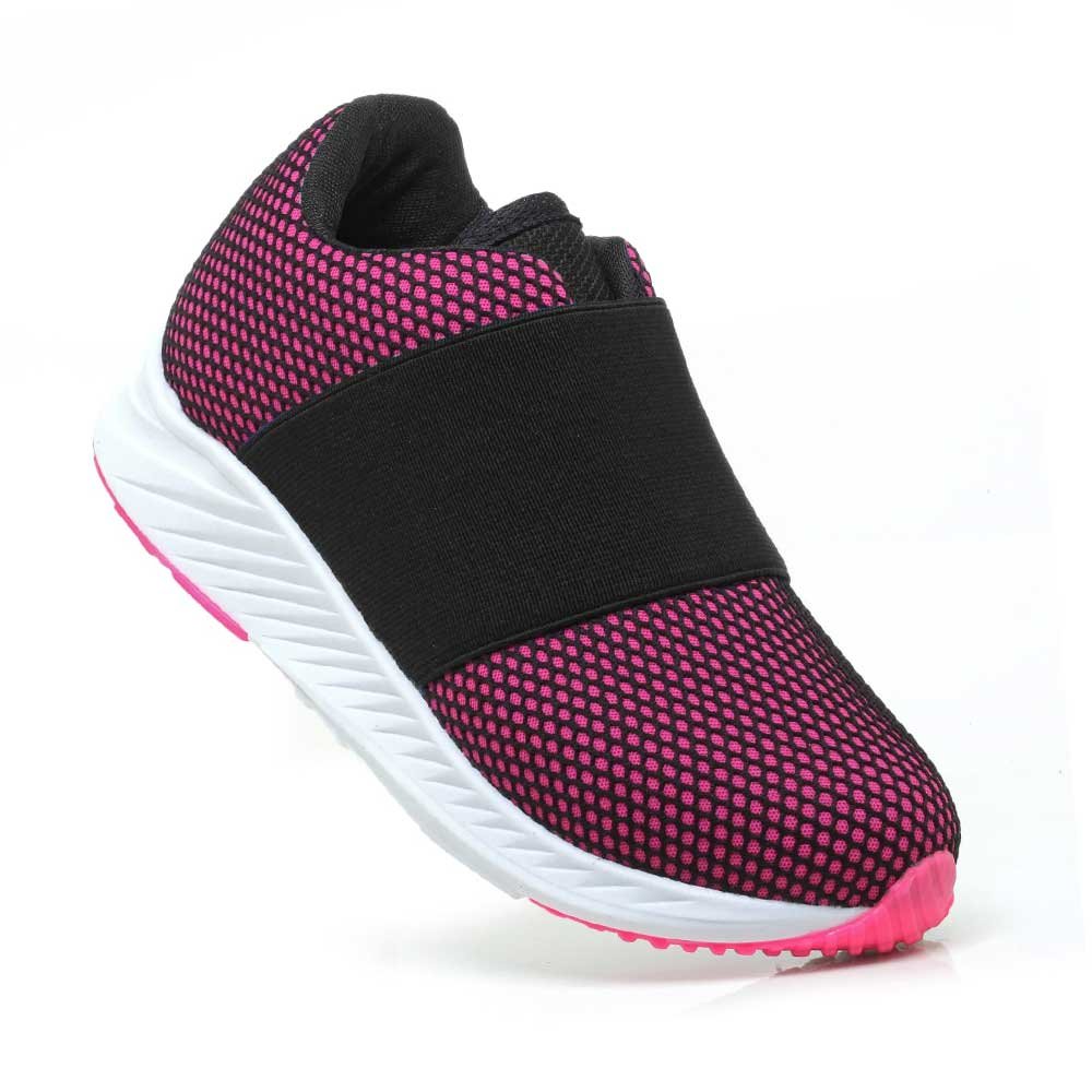 Tênis Infantil Calce Fácil Branco Preto Pink Zeuz 54CX-I