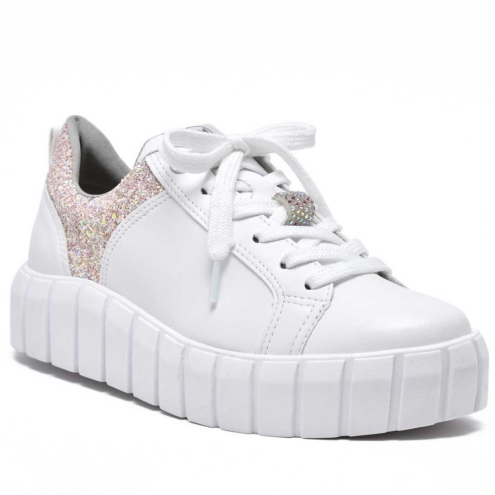 Tênis Casual Feminino Maxi Glitter Branco Quartzo Via Marte 23-10901-01 Branco 5