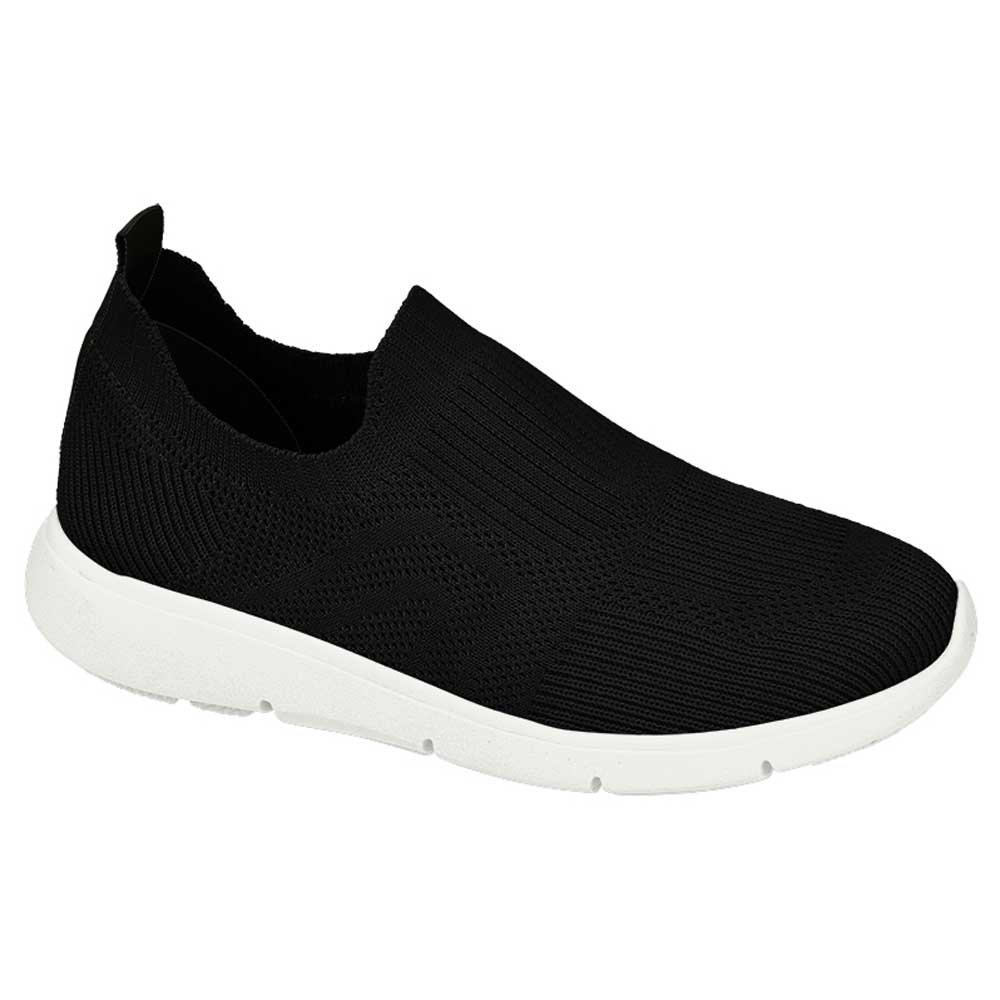 Tênis Casual Feminino Slip On Knit Preto Tofu Bebecê T1344-460 Preto 1