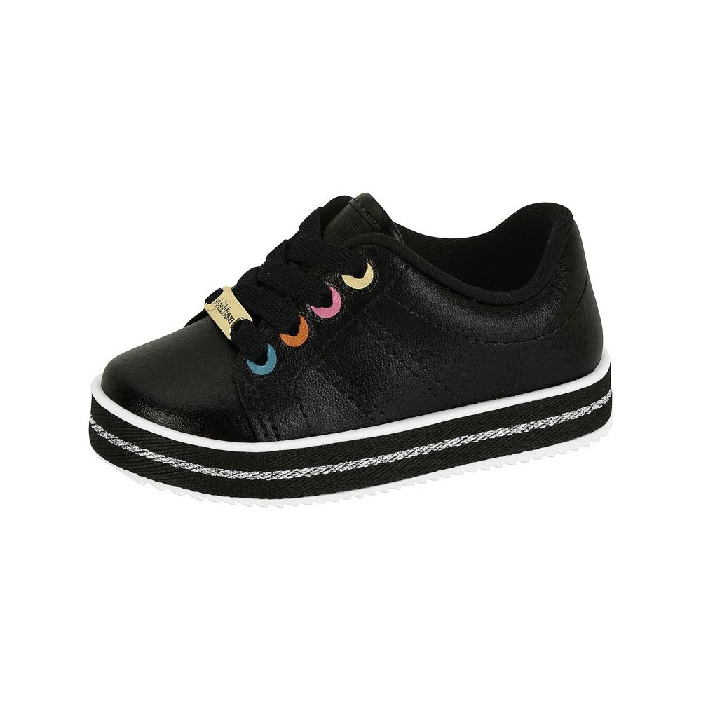 Tênis Infantil Casual Napa Preto Prata Molekinha 2131.612 Prata 2