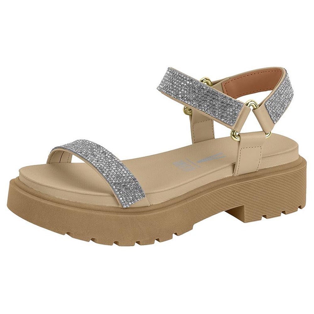Sandália Papete Feminina Bege Strass Vizzano 6499.103 Bege 2