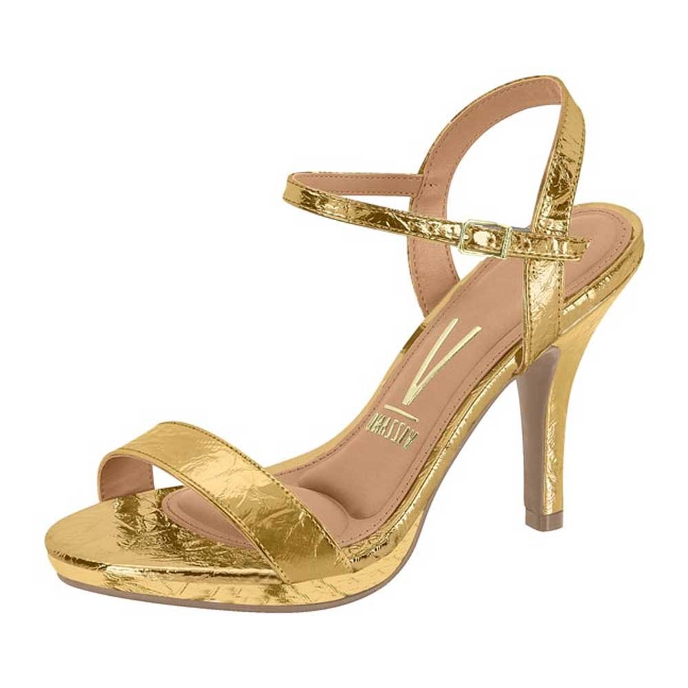 Sandália Feminina Salto Alto Ouro Dourado Vizzano 6210.1119 Dourado 2