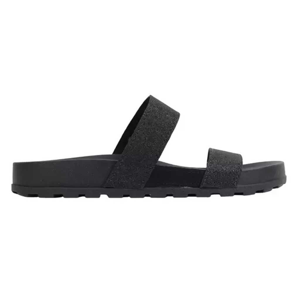 Chinelo Slide Tira Dupla Glitter Preto Moleca 5436.425 Preto 2