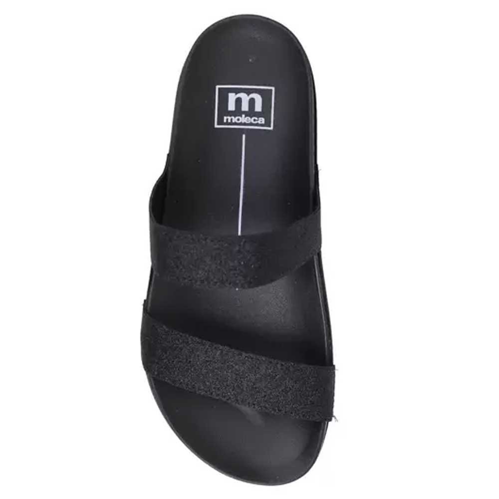 Chinelo Slide Tira Dupla Glitter Preto Moleca 5436.425 Preto 3