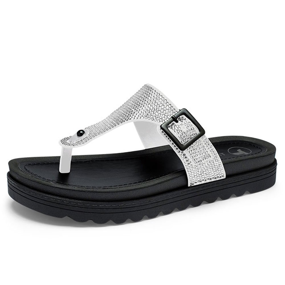 Chinelo Feminino Flatform Preto Brancos Brilhos Tanara T8134-0005 Multicores 2